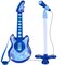 Best Choice Products 19in Kids Flash Guitar, Pretend Play Musical Instrument Toy for Toddlers w/ Mic, Stand - Blue